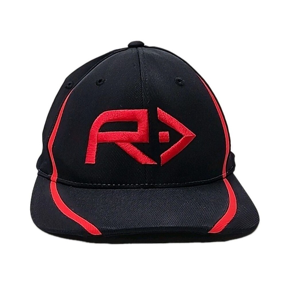 RAHFISH Flexfit Hat The Authentic T-Shirt Co. Black Red Fitted Cap XL/2XL Fishin